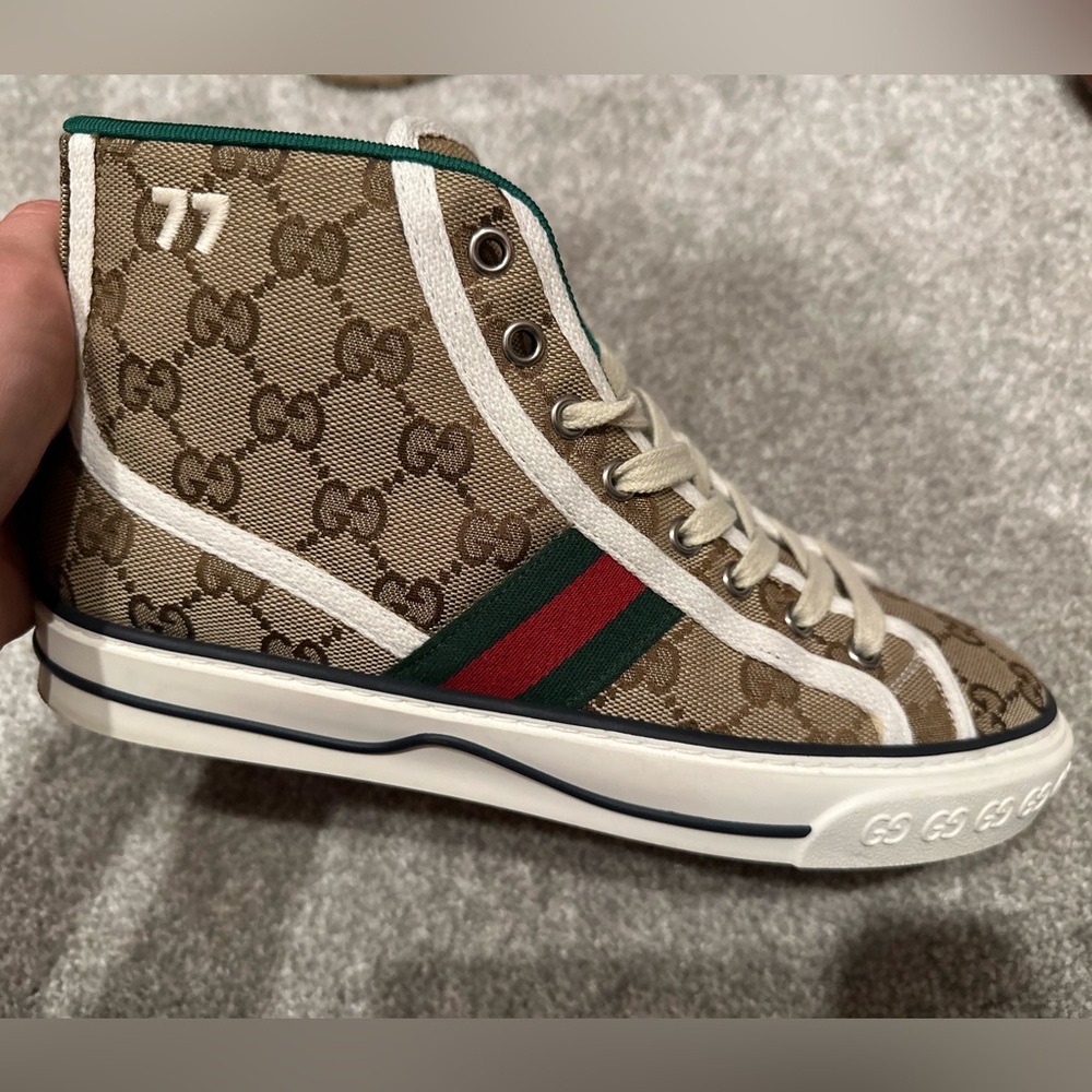 Authentic Gucci Canvas GG Tennis 1977 Sneaker 8.5 38.5 EUC